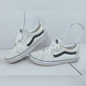 Vans Sk8-Low Unisex Skate Shoes Sneakers, Olive Green Off White, Sz 8(M) 9.5(W)